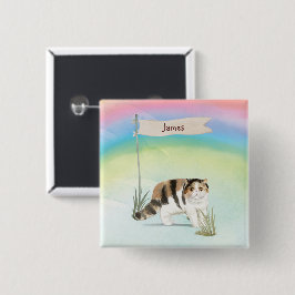 Anpassat namn Exotic Kort Hair Cat Pet Knapp