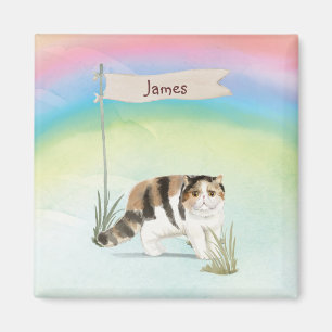 Anpassat namn Exotic Kort Hair Cat Pet Magnet