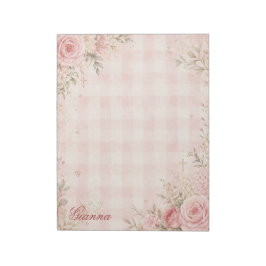 Anpassat Namn Faith Floral Rutig Anteckningsbok Anteckningsblock