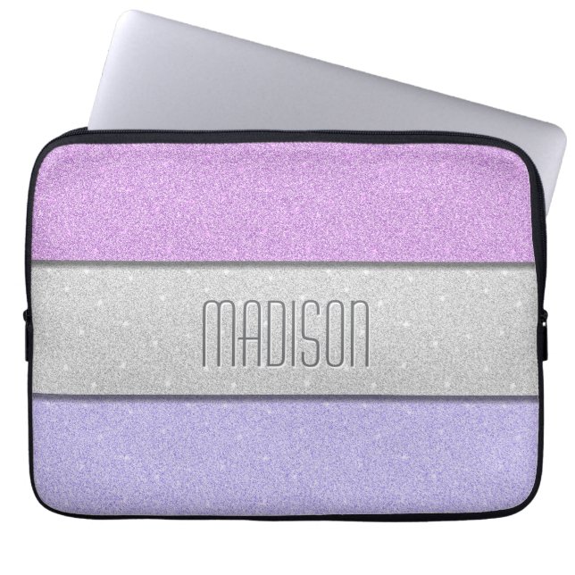 Anpassat namn Falskt glitter Bling Laptop Fodral (Framsidan)