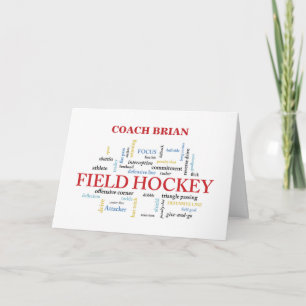 Anpassat namn Fält Hockey Coach Tack i Ord Kort