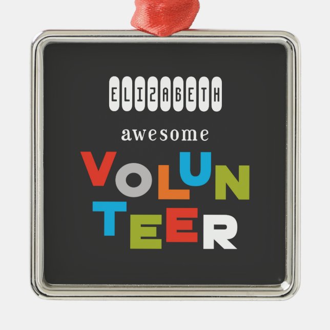 Anpassat namn, Fantastisk-volontäruppskattning Julgransprydnad Metall (Framsidan)