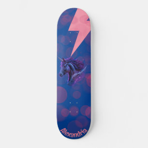 Anpassat namn Fantasy Unicorn Rosa Lighting Mini Skateboard Bräda 18,5 Cm