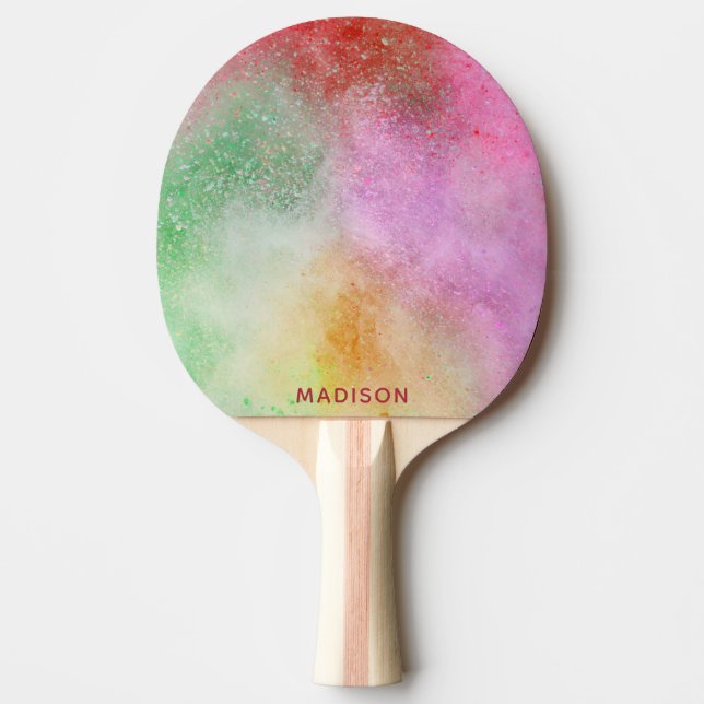 Anpassat namn Färg Explosion Ping Pong Paddle Pingisracket (Framsidan)