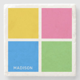 Anpassat namn Färg-fyrkanter Stenunderlägg