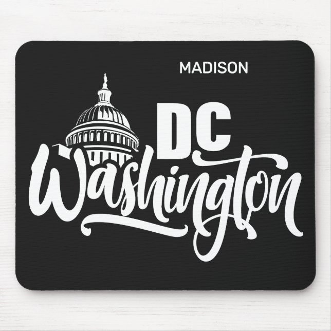 Anpassat namn & färg Washington DC Musmatta (Framsidan)