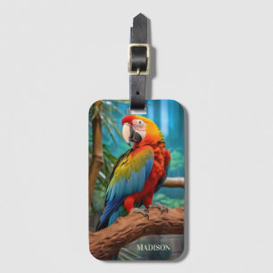 Anpassat namn Färgfläckad parrot Bagagebricka