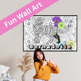 Anpassat namn - färgning av Blommigten Cat Mandala Poster
