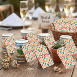 Anpassat Namn Färgrika Kaktusar Presentetikett