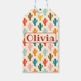 Anpassat namn Färgrika kaktusar Presentetikett
