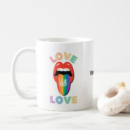 Anpassat namn - färgstark LGBTQ-Pride - månad Kaffemugg