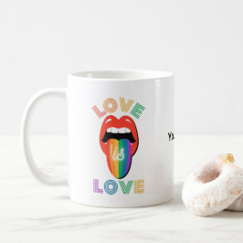 Anpassat namn - färgstark LGBTQ-Pride - månad Kaffemugg