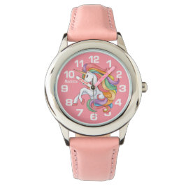 Anpassat namn Färgstark Unicorn Armbandsur
