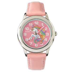 Anpassat namn Färgstark Unicorn Armbandsur