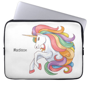 Anpassat namn Färgstark Unicorn Laptop Fodral