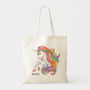 Anpassat namn Färgstark Unicorn Tygkasse