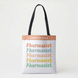 Anpassat namn farmaceut Retro Groovy Pharmacy Tygkasse