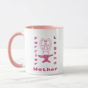 Anpassat namn Farrier Legend Mor Anvil Horseshoe Mugg