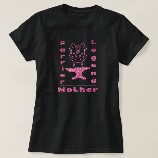 Anpassat namn Farrier Legend Mor Rosa T Shirt (Design framsida)