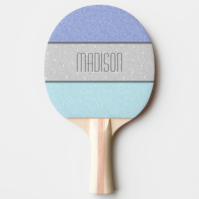 Anpassat namn Faux Glitter Bling Pingisracket (Framsidan)
