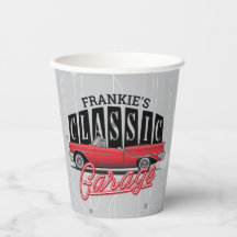 Anpassat NAMN Faux Neon 1950's Classic Car Garage