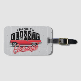 Anpassat NAMN Faux Neon 1950's Classic Car Garage Bagagebricka
