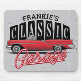 Anpassat NAMN Faux Neon 1950's Classic Car Garage Musmatta