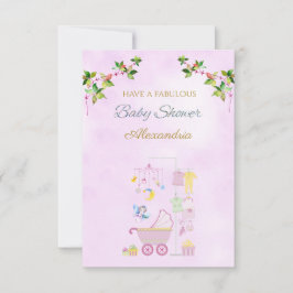 Anpassat Namn Fe Pink Vagn Baby Shower