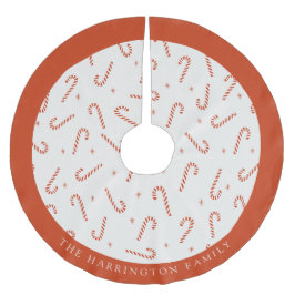 Anpassat namn Festive Candy cane-jul Julgransmatta Borstad Polyester