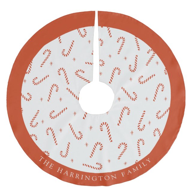 Anpassat namn Festive Candy cane-jul Julgransmatta Borstad Polyester (Framsidan)