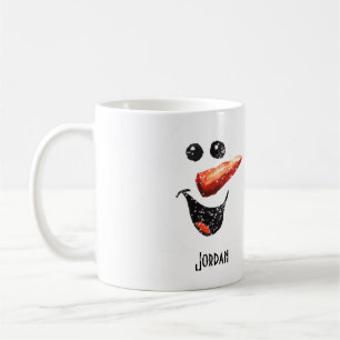 Anpassat namn fet döende Snögubbe Ansikte & Snö Kaffemugg