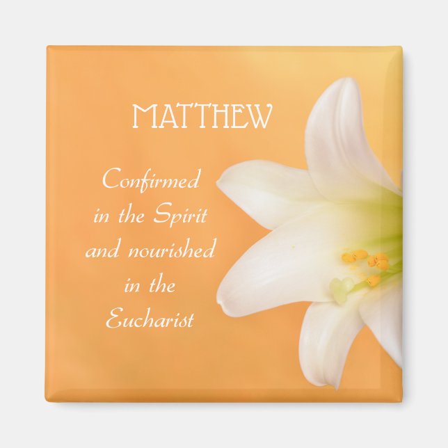 Anpassat namn, firar RCIA-Grattisar Lily Magnet (Framsidan)