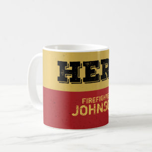 Anpassat namn, Firefighter Hero Kaffemugg