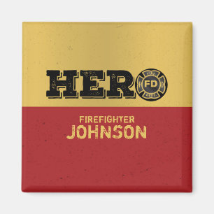 Anpassat namn, Firefighter Hero Magnet