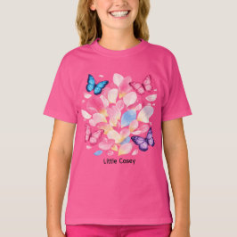 Anpassat namn Fjäril & Blomma Barn T-Shirt