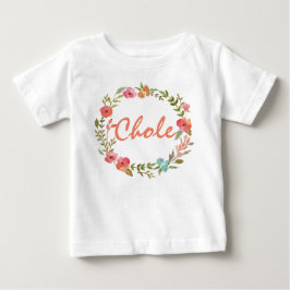 Anpassat namn Flicka Vattenfärgad Blommigt Utandni T-shirt