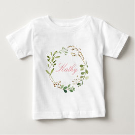 Anpassat namn Flicka Watercolor Blommigt Wand-01 Tee