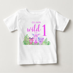 Anpassat namn Flickas Rosa Vilda Djur I Djungeln T Shirt
