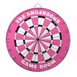 Anpassat namn flickor Rosa Black Dartboard Darttavla