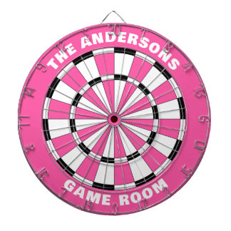 Anpassat namn flickor Rosa Black Dartboard Darttavla