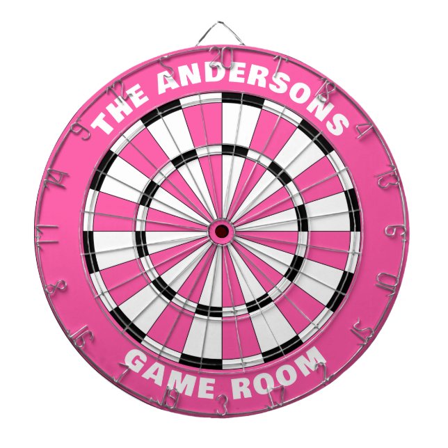 Anpassat namn flickor Rosa Black Dartboard Darttavla (Framsidan)