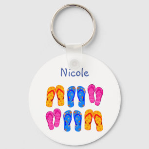 Anpassat namn Flinflip flops Sandal Summer Roligt Nyckelring
