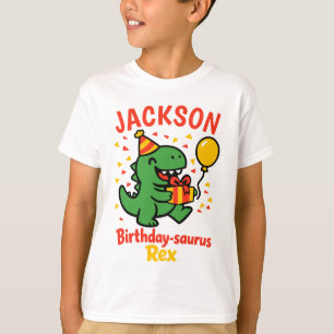 Anpassat Namn Födelsedags Dinosaurie Fest T Shirt