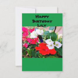 Anpassat namn, födelsedagsfärgen Red Hibiscus Wate Kort
