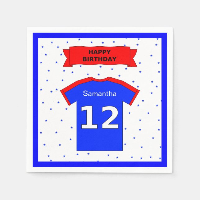 Anpassat namn för 12:e födelsedagsfest pappersservett (Framsidan)