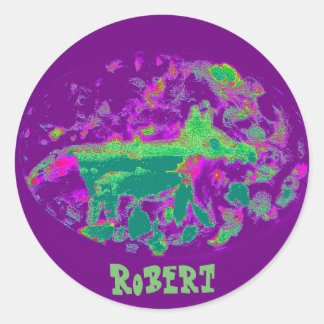 Anpassat namn för abstrakt Wildlife Art Fox Runt Klistermärke