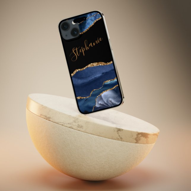 Anpassat namn för Agate Blue Guld Glitter (Skapare uppladdad)