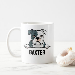 Anpassat namn för amerikansk bulldog Cute Pet Hund Kaffemugg