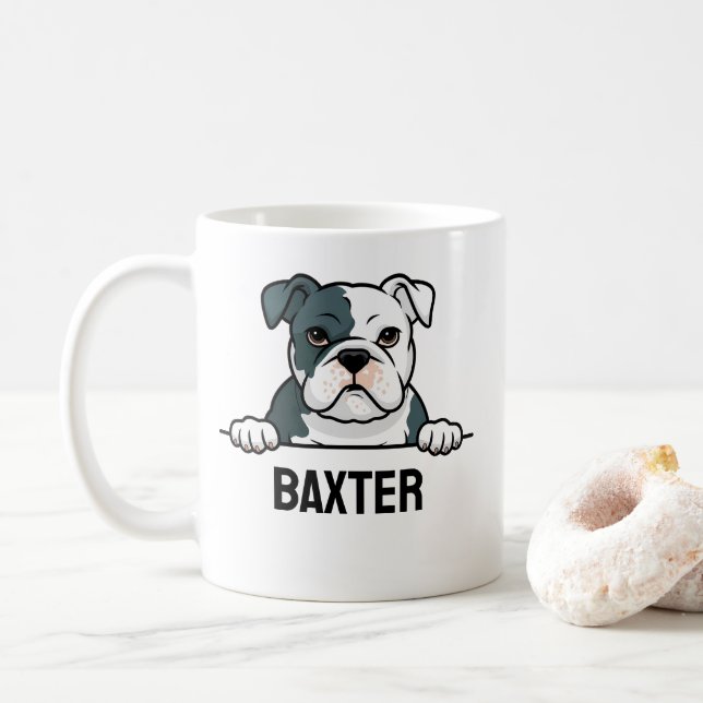 Anpassat namn för amerikansk bulldog Cute Pet Hund Kaffemugg (Med munk)