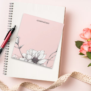 Anpassat namn för Anemone-Blommigt för elegant Anteckningsblock